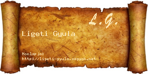 Ligeti Gyula névjegykártya