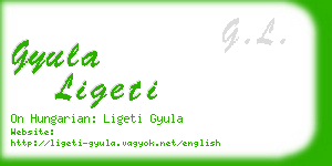 gyula ligeti business card